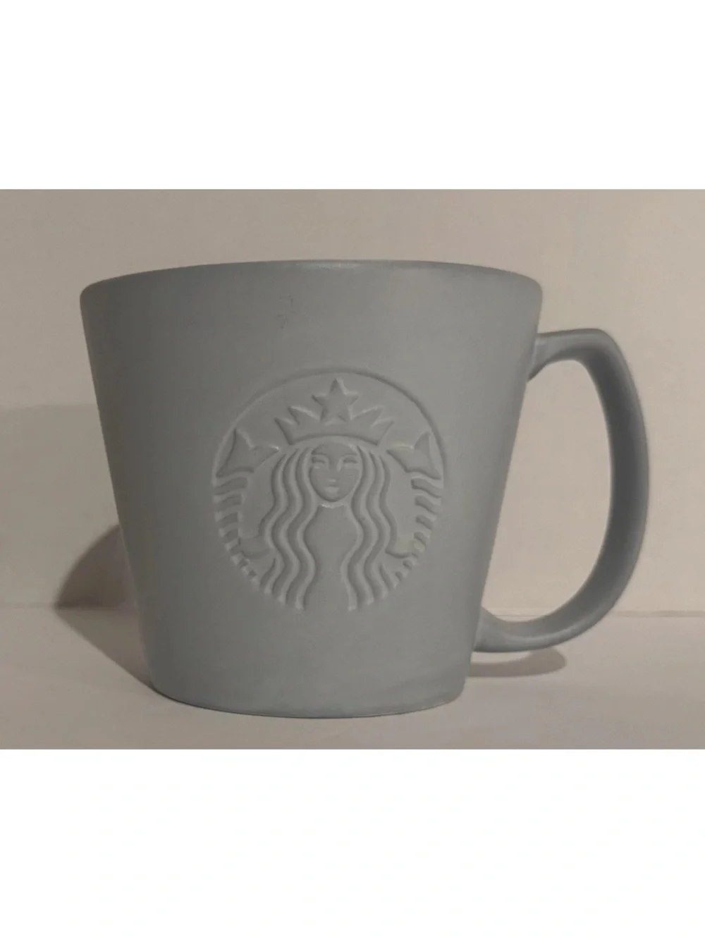Starbucks Venti 16 oz. Gray Matte Coffee Mug Cup Ceramic Embossed grey2